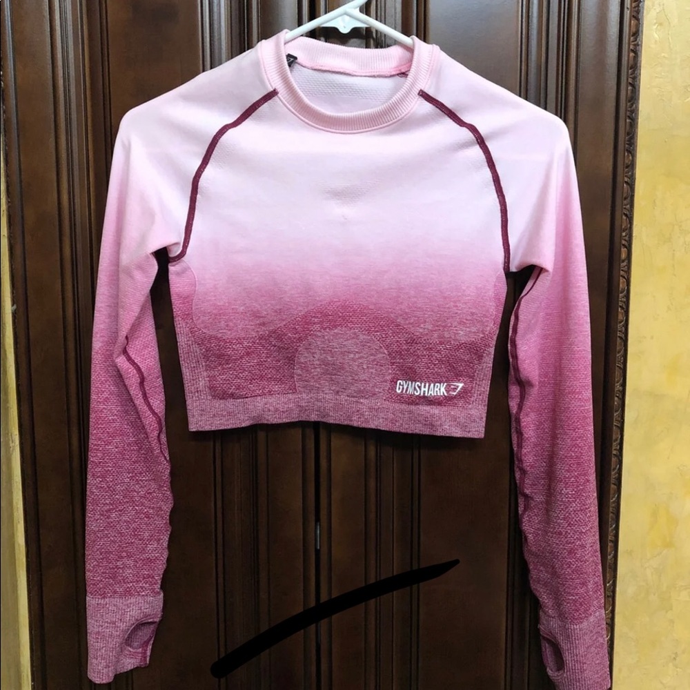 Gymshark Ombré Seamless Crop Top Pink Beet S New
